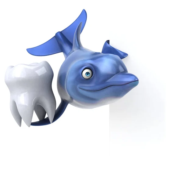Веселый Дельфин Зубом Иллюстрация — стоковое фото