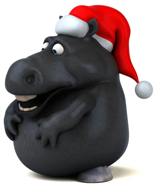 Lustige Cartoon Figur Mit Weihnachtsmann Hut Illustration — Stockfoto