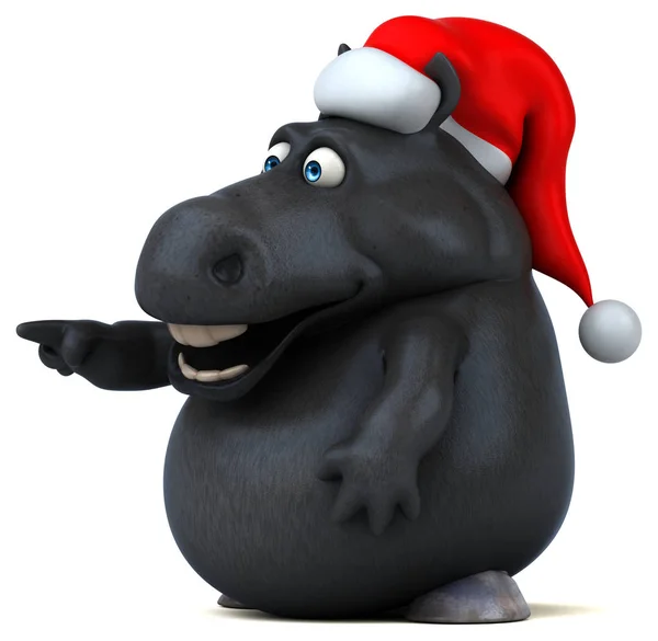 Personagem Desenho Animado Divertido Chapéu Papai Noel Ilustração — Fotografia de Stock