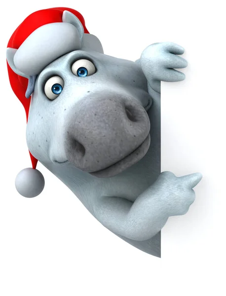 Eğlenceli Çizgi Film Karakteri Noel Baba Şekil Şapka — Stok fotoğraf
