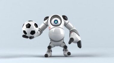 Robot topu tutuyor - 3D animasyon 