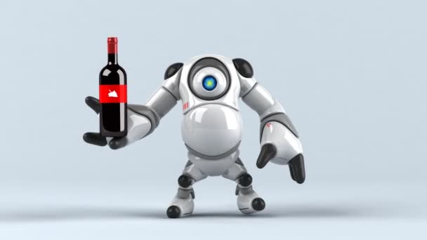 Fun Cartoon Character Wine Animation — Stock Video