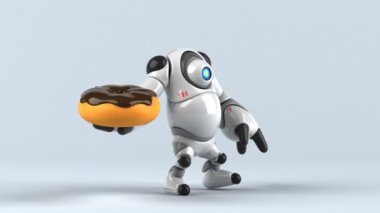 Eğlenceli çizgi film karakteri ile çörek - 3d animasyon 