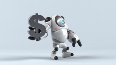 Dolar ile eğlenceli çizgi film karakteri - 3 boyutlu animasyon 