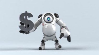 Dolar ile eğlenceli çizgi film karakteri - 3 boyutlu animasyon 