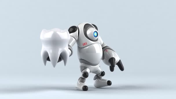 Fun Cartoon Character Tooth Animation — Stock Video