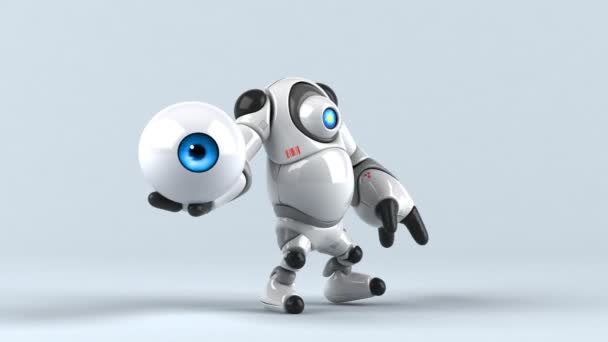 Robot Tenendo Occhio Animazione — Video Stock