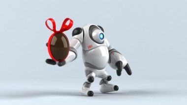 Eğlenceli çizgi film karakteri ile yumurta - 3d animasyon 