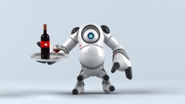 Şaraplı komik çizgi film karakteri - 3 boyutlu animasyon 