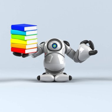 Robot holding - 3d çizim kitapları 