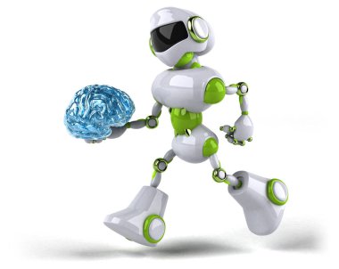 Robot holding beyin - 3d çizim  