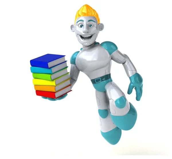 Robot Libros Tenencia Ilustración — Foto de Stock