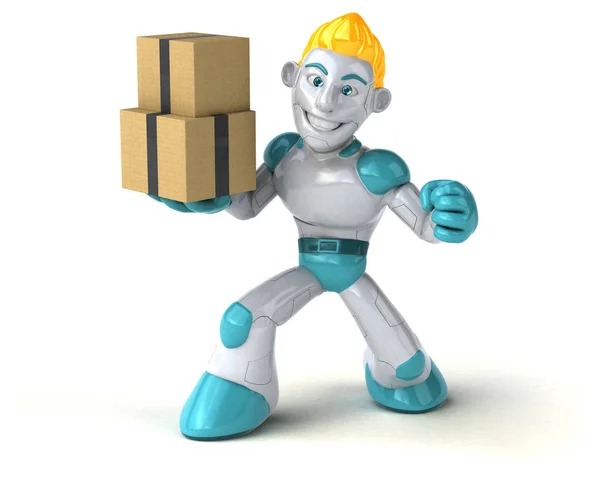 Robot Holding Boxes Illustration — Stock Photo, Image