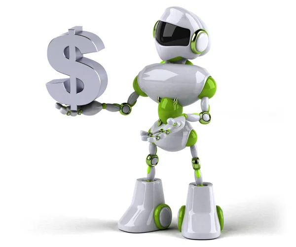 Robot Držící Dolar Ilustrace — Stock fotografie
