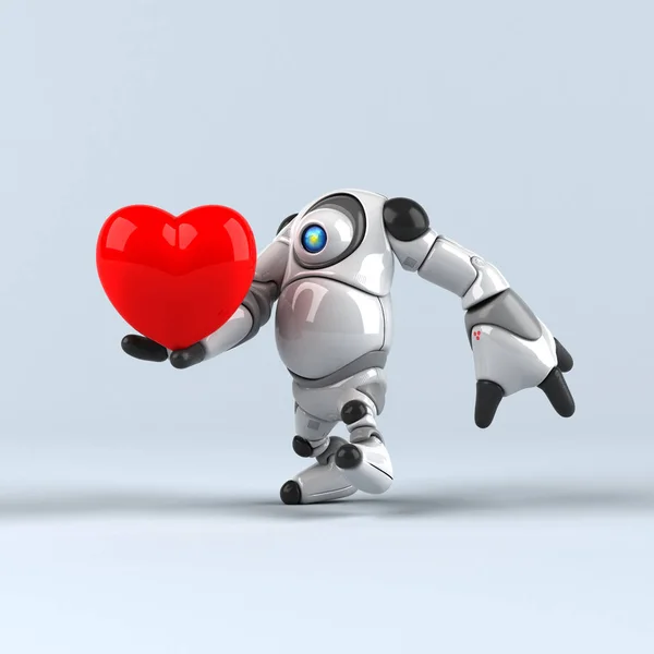 Robô Segurando Coração Ilustração — Fotografia de Stock