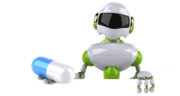 Roboter Hält Pille Illustration — Stockfoto