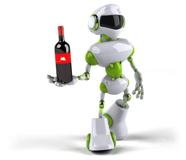 Robot Segurando Vinho Ilustração — Fotografia de Stock