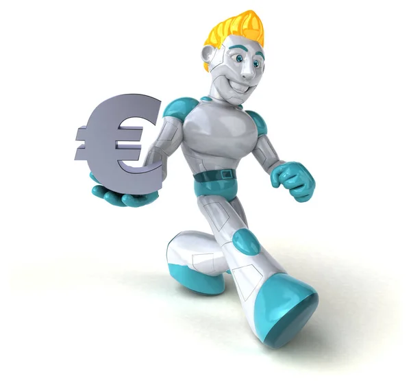 Robot Holding Euro Illustration — Stock Photo, Image