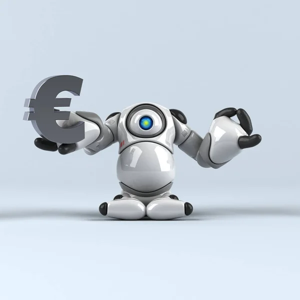 Roboter Der Euro Hält Illustration — Stockfoto