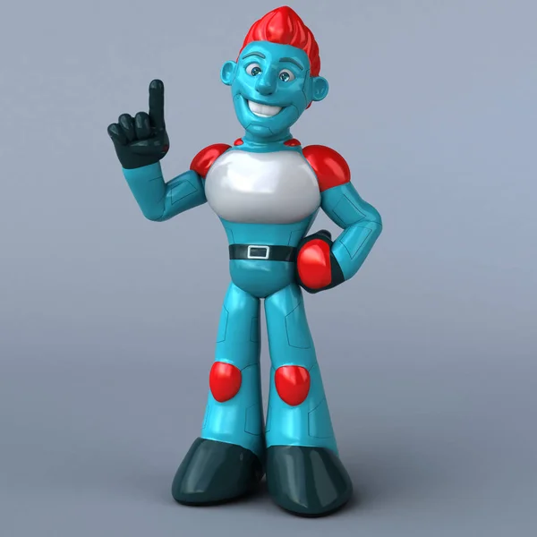 Kırmızı Robot Karikatür Karakter Çizim — Stok fotoğraf