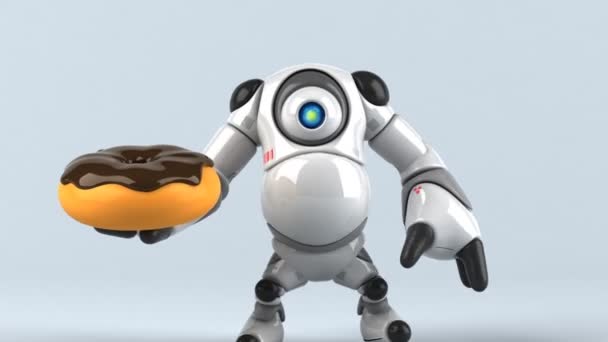 Διασκέδαση Κινούμενα Σχέδια Χαρακτήρα Ντόνατ Animation — Αρχείο Βίντεο