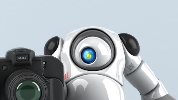 Робот Тримає Камеру Анімація — стокове відео