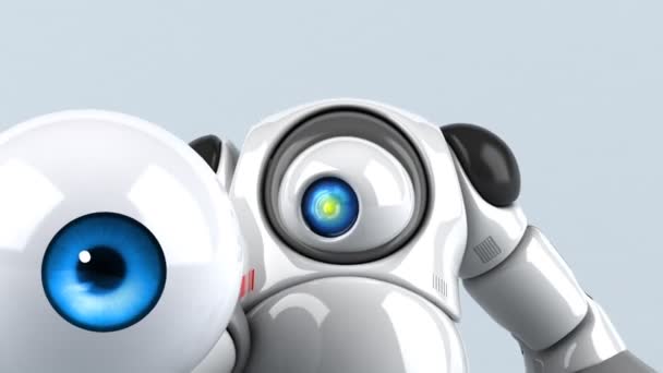 Robot Holding Eye Animation — Stock Video