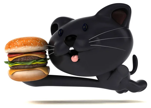 Funny Cartoon Character Hamburger Illustration — Stock Photo, Image