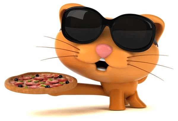 Funny Cartoon Charakter Pizza Ilustracja — Zdjęcie stockowe