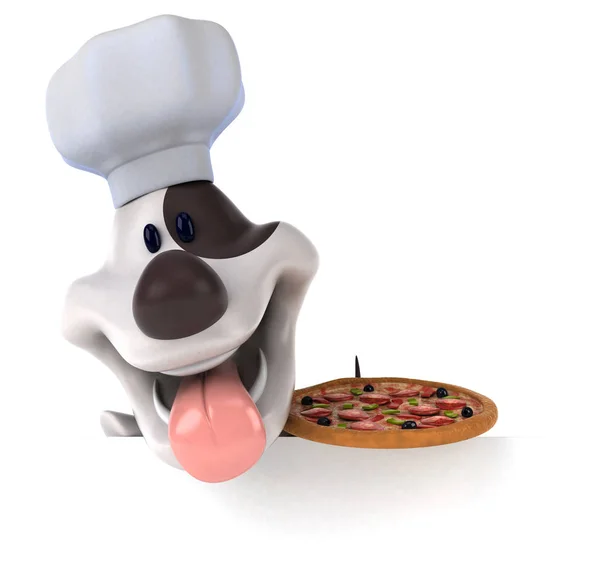 Vicces Karikatúra Karakter Pizza Illusztráció — Stock Fotó