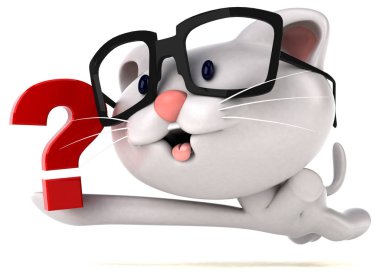 komik çizgi film karakteri ile soru - 3d çizim