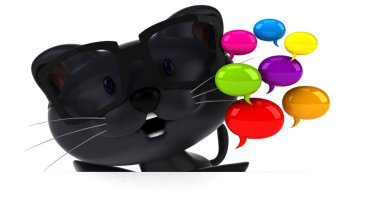 Komik çizgi film karakteri ile - 3d illüstrasyon kabarcıklar