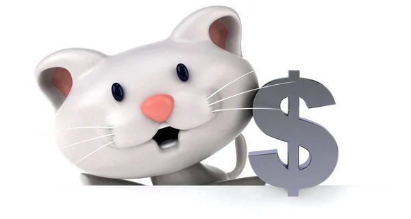 Funny Cartoon Character Dollar Illustration — Stock Photo, Image