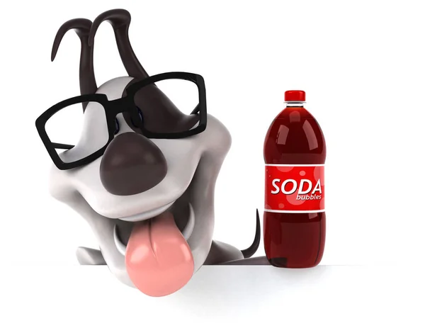 Grappige Cartoon Karakter Met Soda Illustratie — Stockfoto
