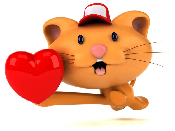 Funny Cartoon Character Heart Illustration — Stock Photo, Image