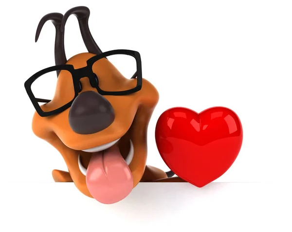 Funny Cartoon Character Heart Illustration — Stock Photo, Image