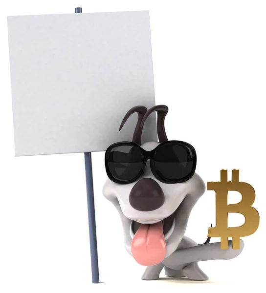 Funny Cartoon Charakter Bitcoin Ilustracja — Zdjęcie stockowe