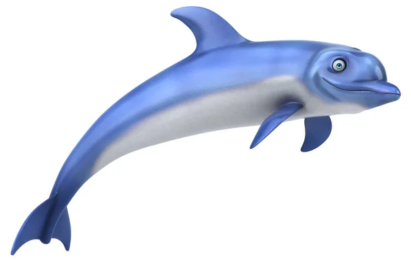 Fun Dolphin Character Illustration — Stok Foto