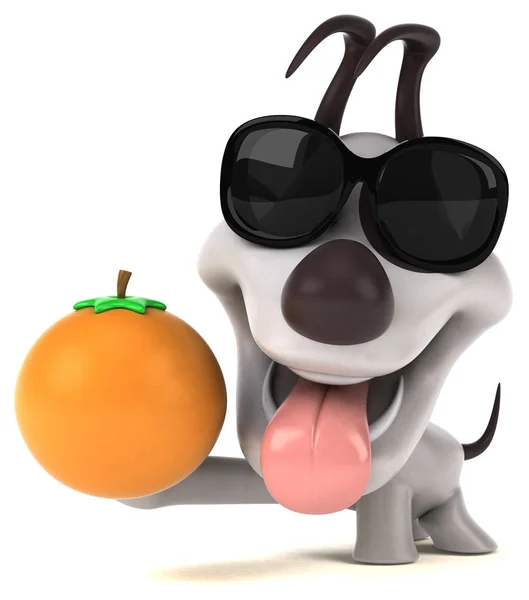 Spaß Cartoon Figur Mit Orange Illustration — Stockfoto