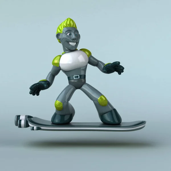 Διασκέδαση Πράσινο Ρομπότ Χαρακτήρων Απεικόνιση — Φωτογραφία Αρχείου