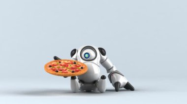 Robot pizza tutuyor - 3D animasyon 
