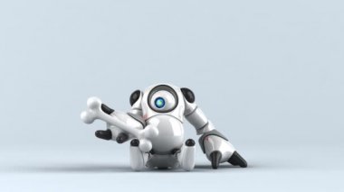 Kemik - 3d animasyon karakteriyle büyük robot 