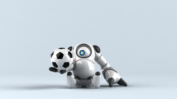 Robot Holding Ball Animatie — Stockvideo