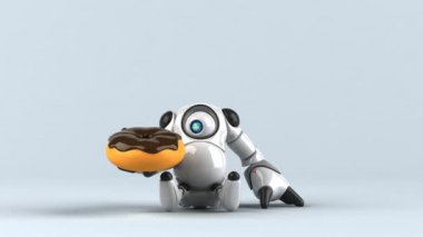 Eğlenceli çizgi film karakteri ile çörek - 3d animasyon 