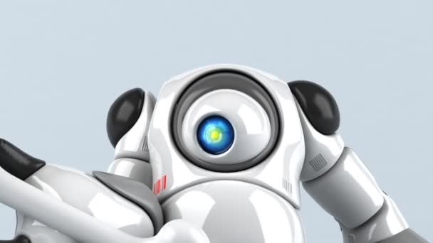 Большой Робот Персонаж Костями Анимация — стоковое видео