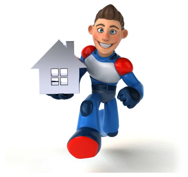 Lustige Cartoon Figur Mit Huse Illustration — Stockfoto