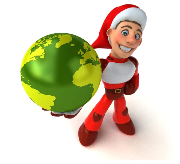 Lustige Cartoon Figur Mit Planet Illustration — Stockfoto