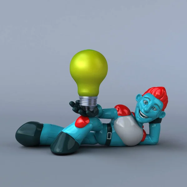 Robota Drží Lampu Obrázek — Stock fotografie