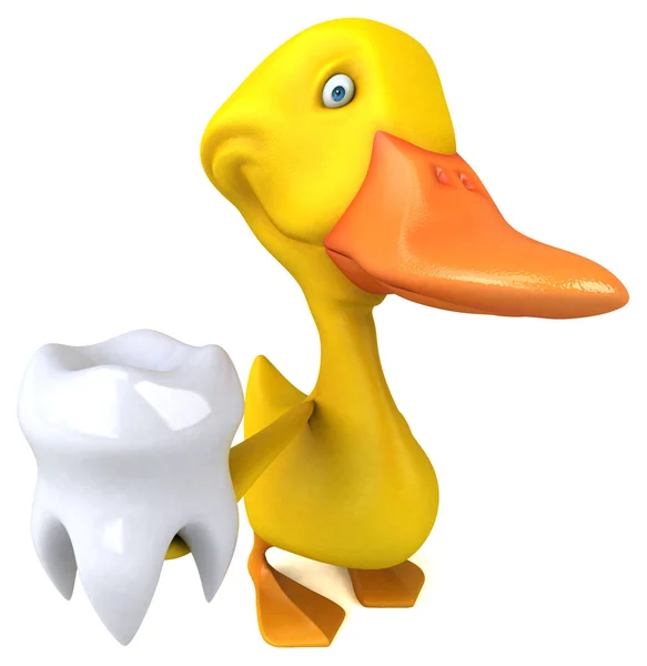 Funny Cartoon Character Tooth Illustration — Stock Photo, Image