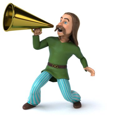 Gaulois karikatür karakter - 3d çizim